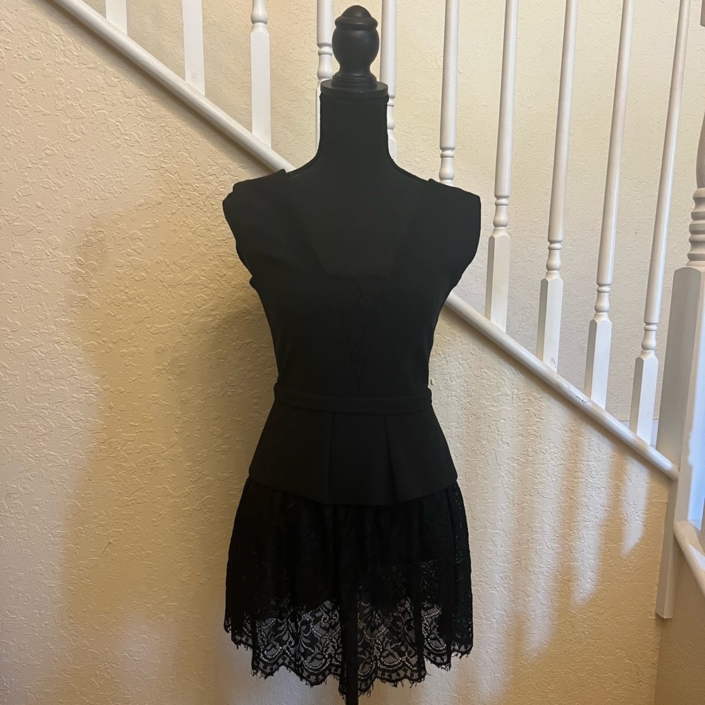 Mini BCBG Black Dress with lace details